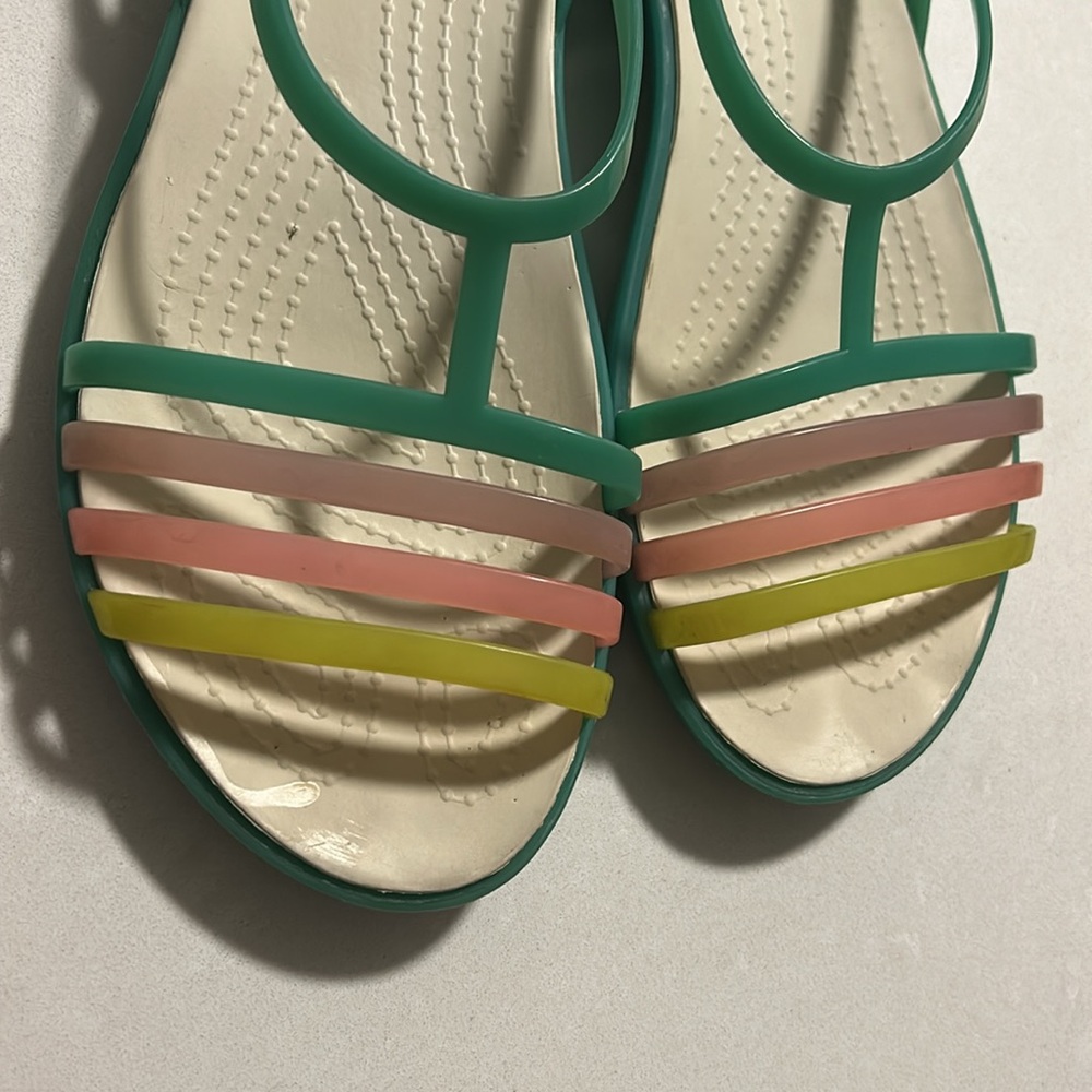 Crocs Isabella Flat Sandal Shoes Women’s Island Green size 9 Kelly sandals - Picture 4 of 13
